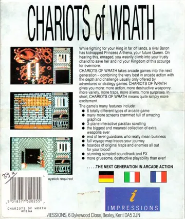 Chariots of Wrath box cover back